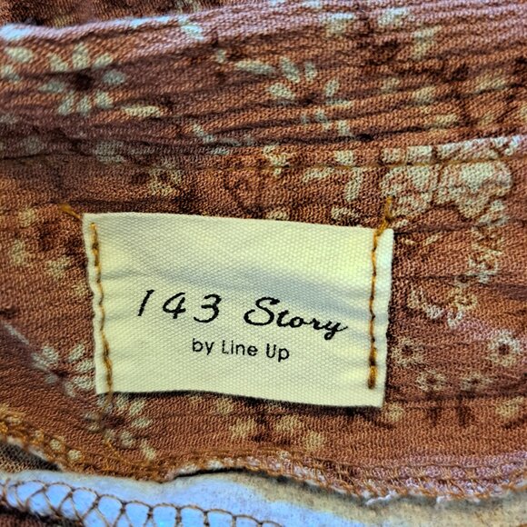 143 Story by Line Up Rust Red Off Shoulder Batwing Floral Top Plus Size 3X - Picture 6 of 7